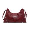 Large Capacity Riveted Retro Bag Women's Autumn and Winter New Casual Shoulder Crossbody Bag Textured Commuter Dumpling Bag
