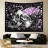 1pc Gothic Horror Skull Tapestry, Skull Floral Plant Tapestry, Moon Phase Aesthetic Bedroom Living Room Decorative Wall Hanging