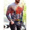 Módní vícebarevné lakované tričko s 3D potiskem Podzimní trend Street Prodyšné Harajuku Ležérní Pánská trička s dlouhým rukávem