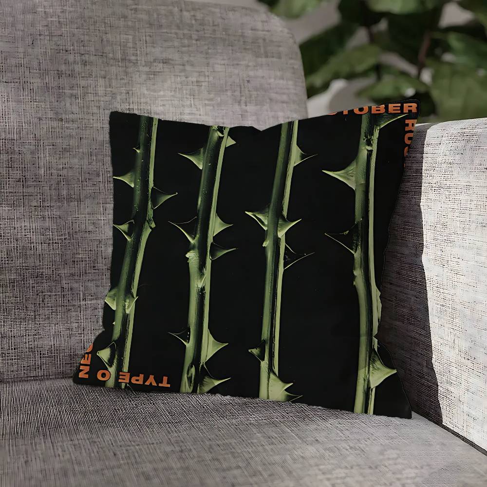 Green T-Type O N-Negative Pillow Case For Sofa Decor Car Office Room Printing Cushion Cover Decorations and Protector