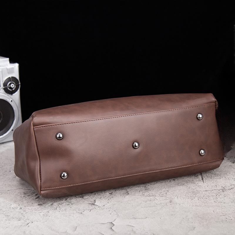 Retro Men's Portable Briefcase Casual Messenger Bag Crazy Horse Leather Men's Bag Horizontal Shoulder Bag
