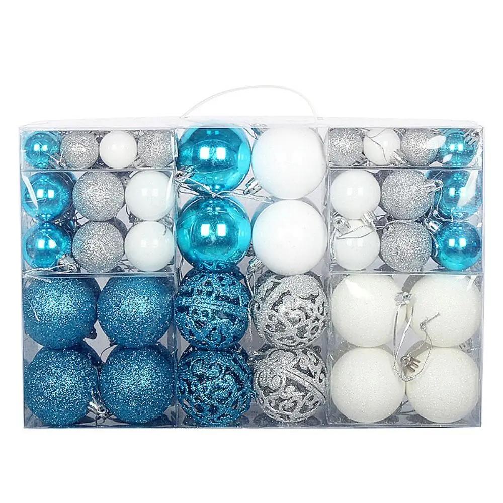 100PCS Fashion Plastic Christmas Ball Set 18 Colors 8cm Christmas Tree Balls Suspensable Xmas Baubles Showcase