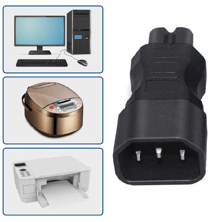 IEC320 C14 To C7, Cloverleafs Male To Figure 8 Female Adapter, 3Pin C14 Male Plugs To C7 Female Power Adapter Converters