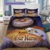 Monster Adventure Custom Name Pattern Bedding Quilt Set Quilt Cover Pillowcase Home Birthday Gift(1 * duvet cover + 2 * pillowcase, without core)
