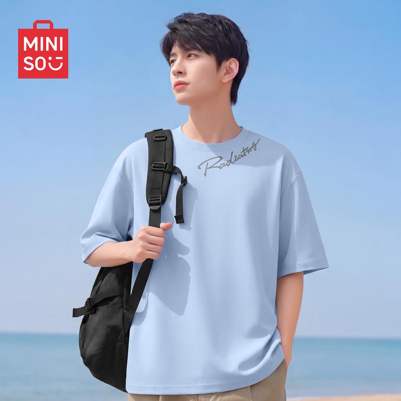 MINISO Men s Sorona Ice Silk Cooling Short Sleeve T-Shirt 3XL