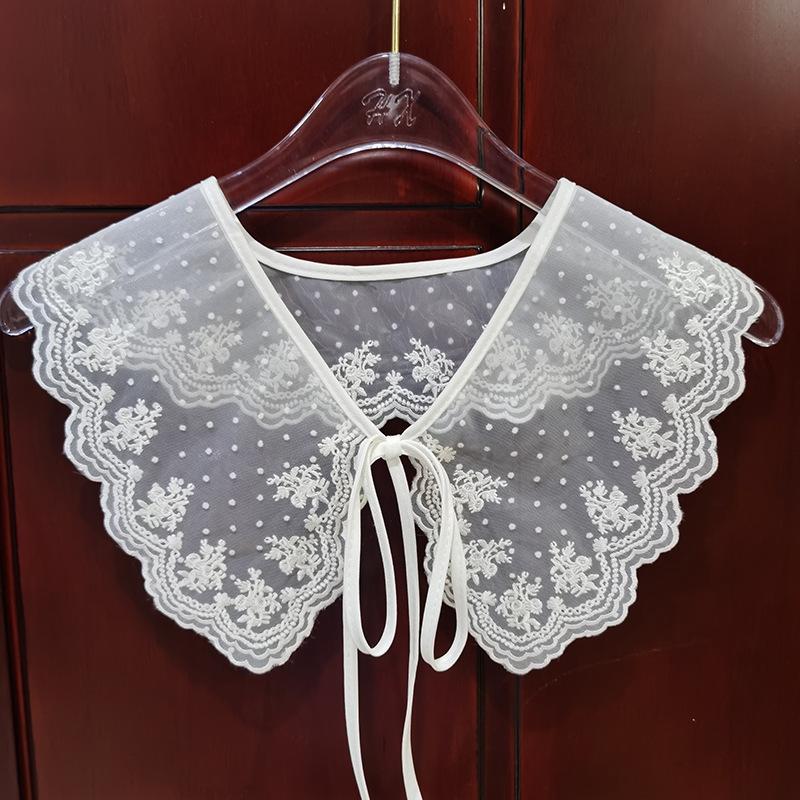 

Двухслойная органза с компьютерной вышивкой, имитация воротника, ремешок, бант, шаль, универсальный воротник своими руками