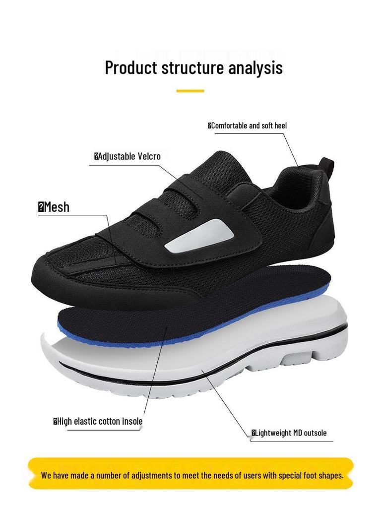 Extra breda diabetesskor för äldre kvinnor - Bekväm passform för svullna fötter, ödem och hallux valgus