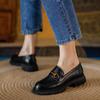 British small leather shoes women's spring and autumn new courtyard style all-match pull-on thick-soled leather loafers women