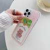 Cute Bear Printed Soft TPU Clear Shockproof Casing Protective Cover Transparent Full Back Case