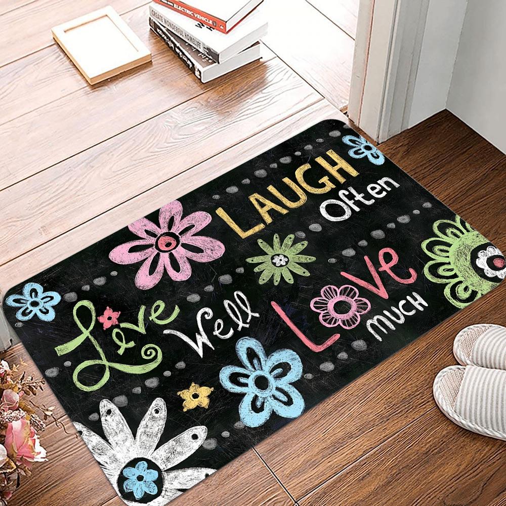 Dog Paw Prints Doormat Entrance Rug for Muddy Paws Anti-Slip Carpet for Kitchen Bedroom Living Room Rug Home Decor Doormat