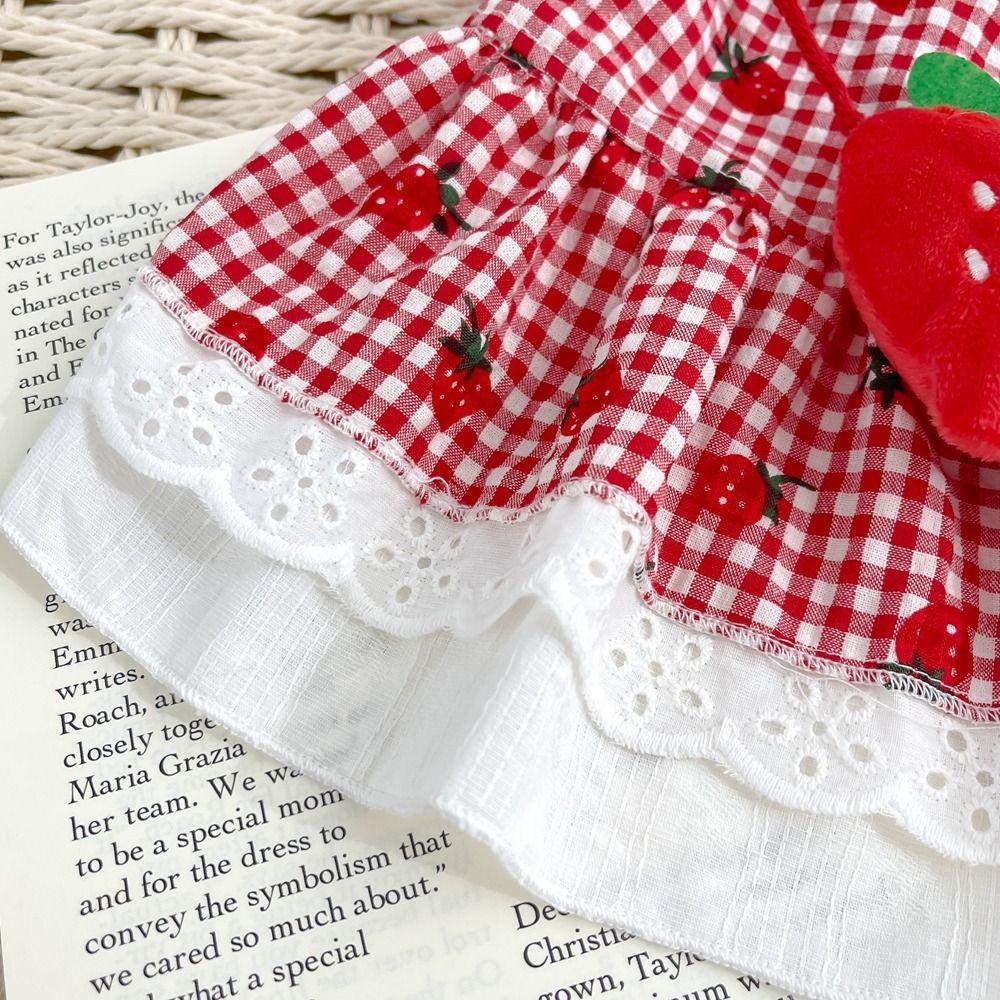 Plaid Puppy Apparel Adorable Strawberry Dress High Quality Dog Dress  Summer Wear