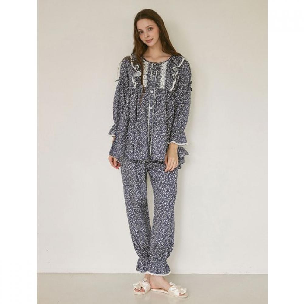 Lunaluz Women S Botanical Modal Cotton Long Sleeve Round Neck pajamaS Set