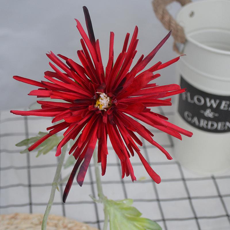 Three-Headed Chrysanthemum Artificial Flowers for Home and Wedding Decor