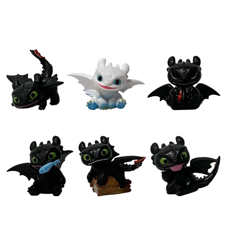 How to Train Your Dragon 6PCS Set - Toothless Action Figures 5.5cm PVC Model - Anime Desktop Ornaments Holiday Gift In Stock