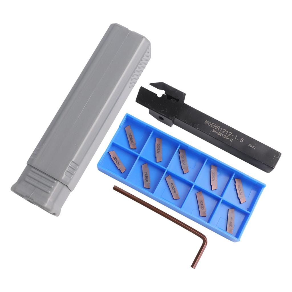 MGEHR1212-1.5 Spårstålhållare 10st MGMN150-G Karbidspårstål Lathes Vändverktygshållare Metallbearbetningsverktyg