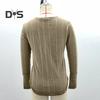 Women Autumn Tops Long Sleeve V-Neck Knitting Tops Solid Color Ribbed Casual Knitting Shirt Daily Wear