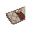 GUCCI Ophidia woven strap with aged logo stripes  canvas and leather patch  card holder and card bag  unisex and couple style  blackwood/brown