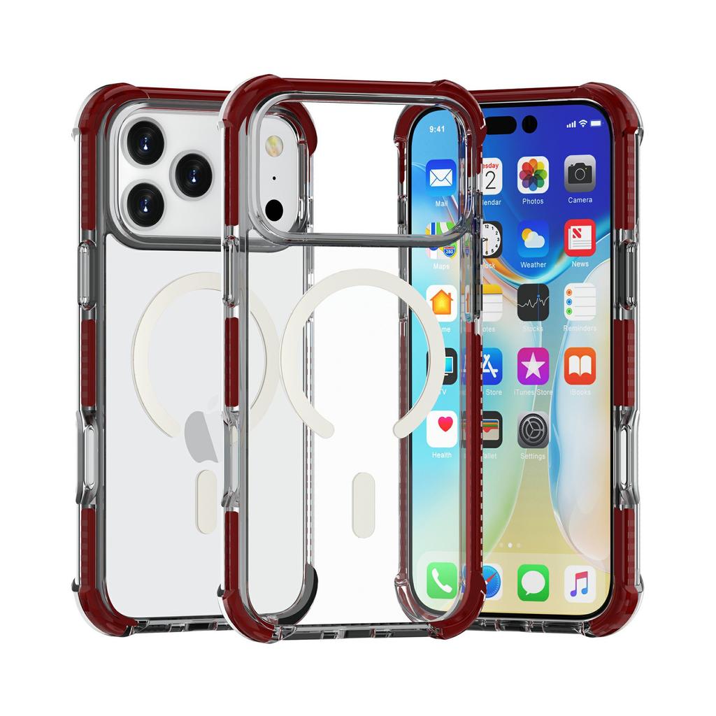 The New iPhone18ProMax Acrylic Transparent Magnetic Mobile Phone Case Is Suitable for MagSafe Airbag Anti-drop Case.