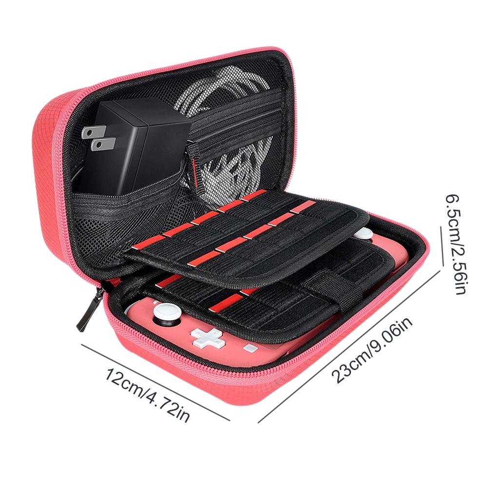 Storage Bag Nylon EVA Hard Game Console Protection Bag Thickened Shock Absorbing Double Compartment Dustproof for Switch Lite