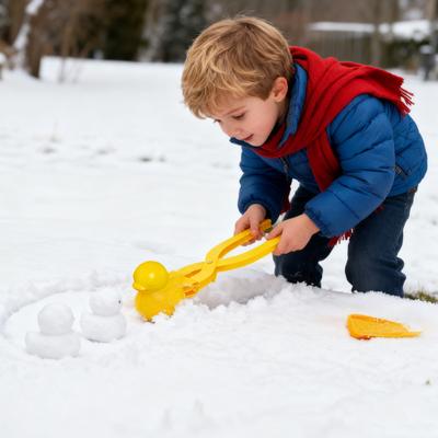 Snowball Maker Duck Snowman Heart Shape Snow Toy with Ergonomic Fight Maker Tool Handle Winter Snowball