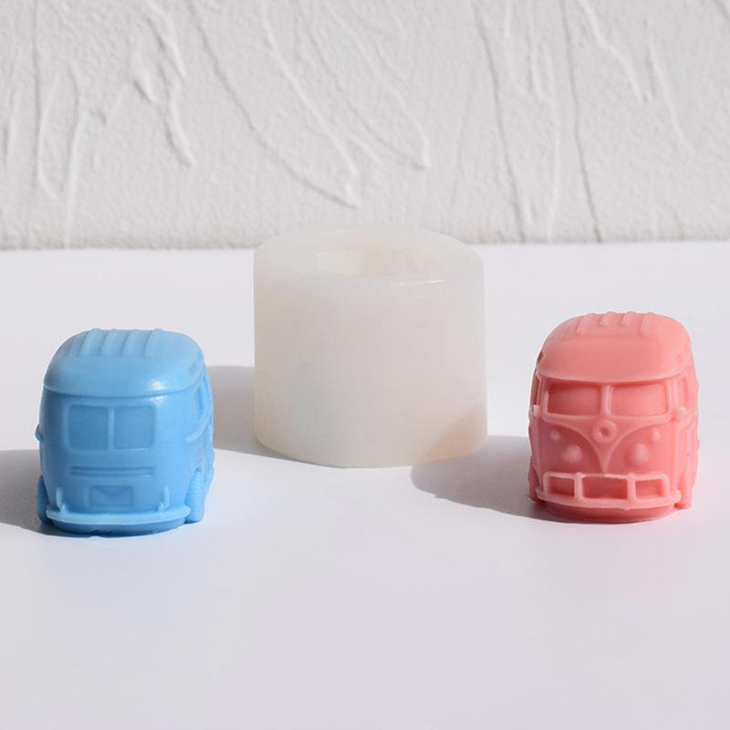 New 3D Mini Car Bus Silicone Candle Mold DIY Car Shape Craft Gypsum Cement Soap Clay Mold Home Decoration Gift Making Tool