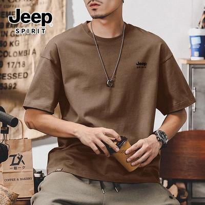 JEEP SPIRIT Herren Schweres Baumwoll-Kurzarm-T-Shirt