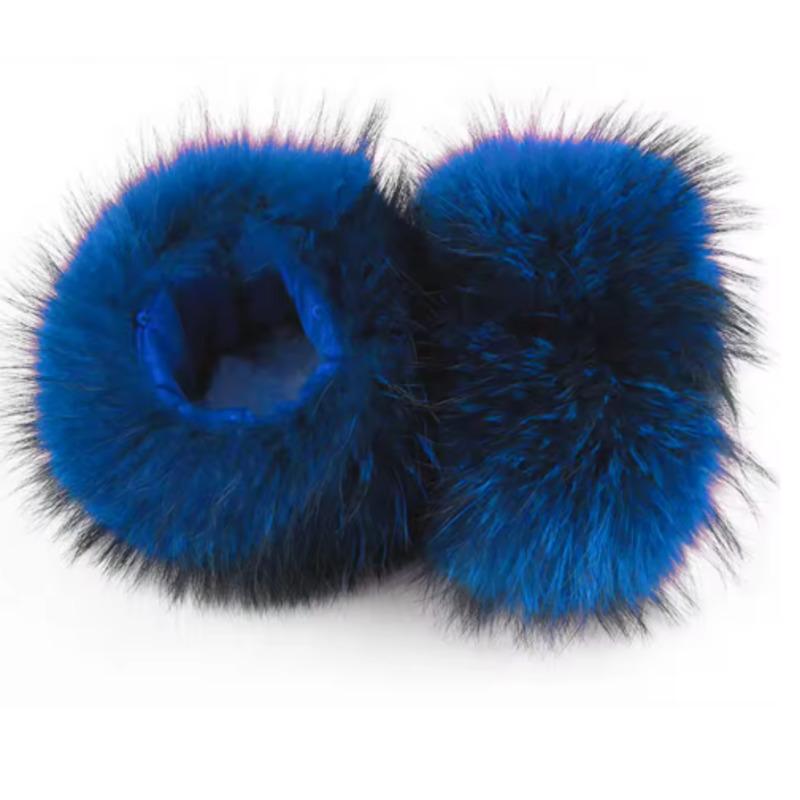 Winter Raccoon Fur Cuffs Women Fashion Fur Arm Warmer Natural Fur Wristband Female Warm Fur Sleeve Decort Plush Fur Bracelet
