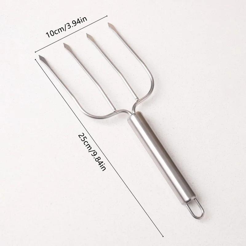 BBQ Creative Stainless Steel Four Needle Turkey Fork Lamb Leg Skewer Grilled Fork Steak Fork Outdoor Barbecue Tool
