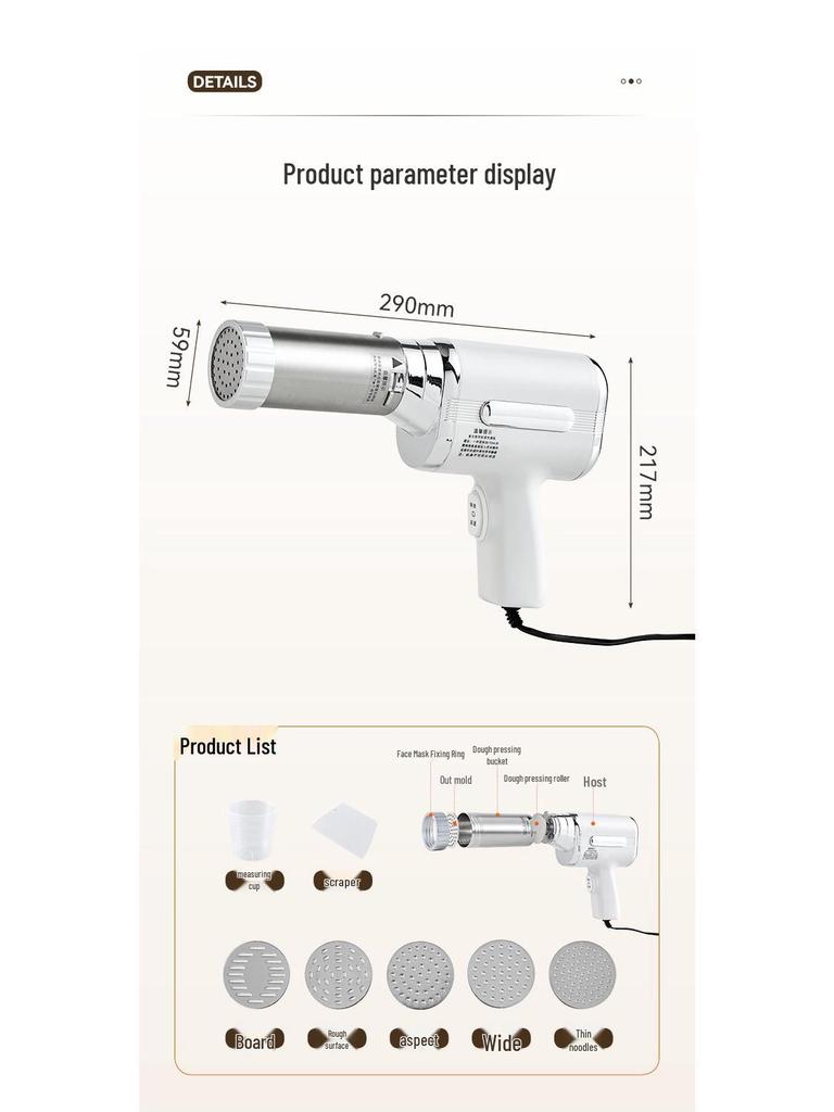 Top Saint Electric Handheld Automatic Noodle Press: Multifunctional Plug-in Machine for Home