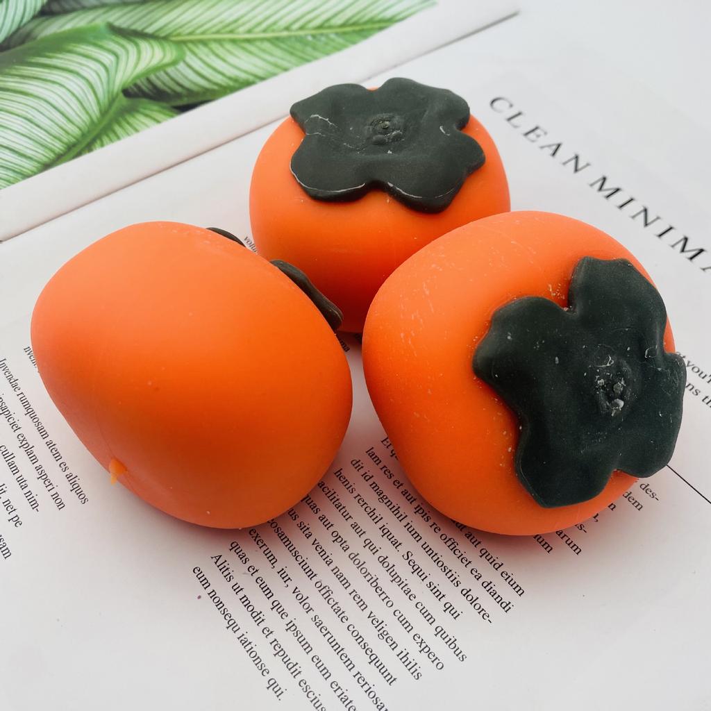 Jucărie de Strâns pentru Copii Adulți Simulare Jucării de Strâns Moi Drăguțe Decompresie Ciupire Fruct Simulat Persimmon Lipicios Revenire Lentă