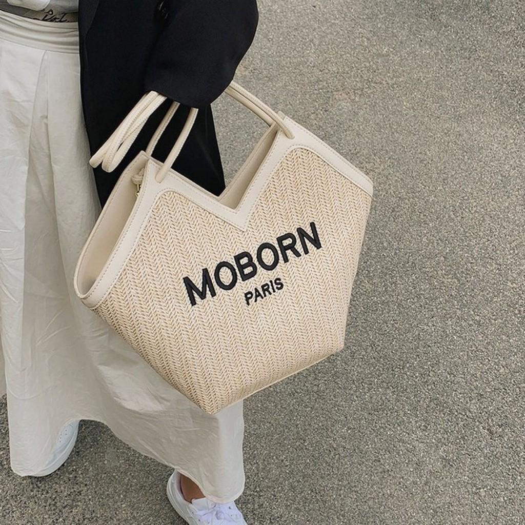 Trendy Urban Minimalist Pu Tote Bag With Color-blocking Design In White Black Or Brown