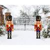 Sawysine 2 Pack Nutcracker Yard Decorations Christmas Outdoor Nutcracker Decoration Xmas Lawn Garden Sign with Stakes Door Porch Pathway Decor for