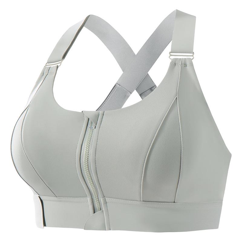 High-Elasticity Shockproof Sports Bra with Front Zipper, Plus Size, Anti-Sagging, Beautiful Back Design