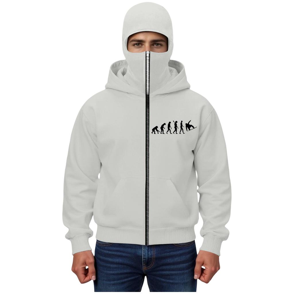 Men's Double Hood Loose Outdoor Trendy Hood Cardigan Zipper Hoodie