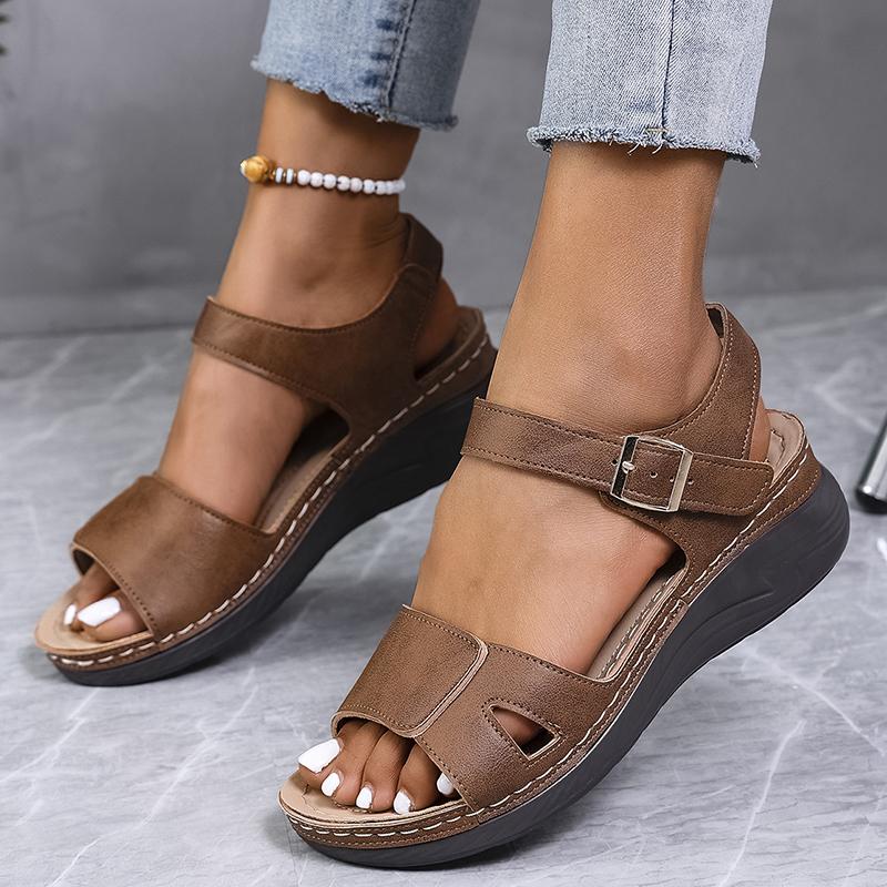 Women's Casual Summer Wedge Sandals Open Toe Ankle Strap Comfort Beach Shoes Woman Lightweight Non Slip Walking Sandalias Muejr