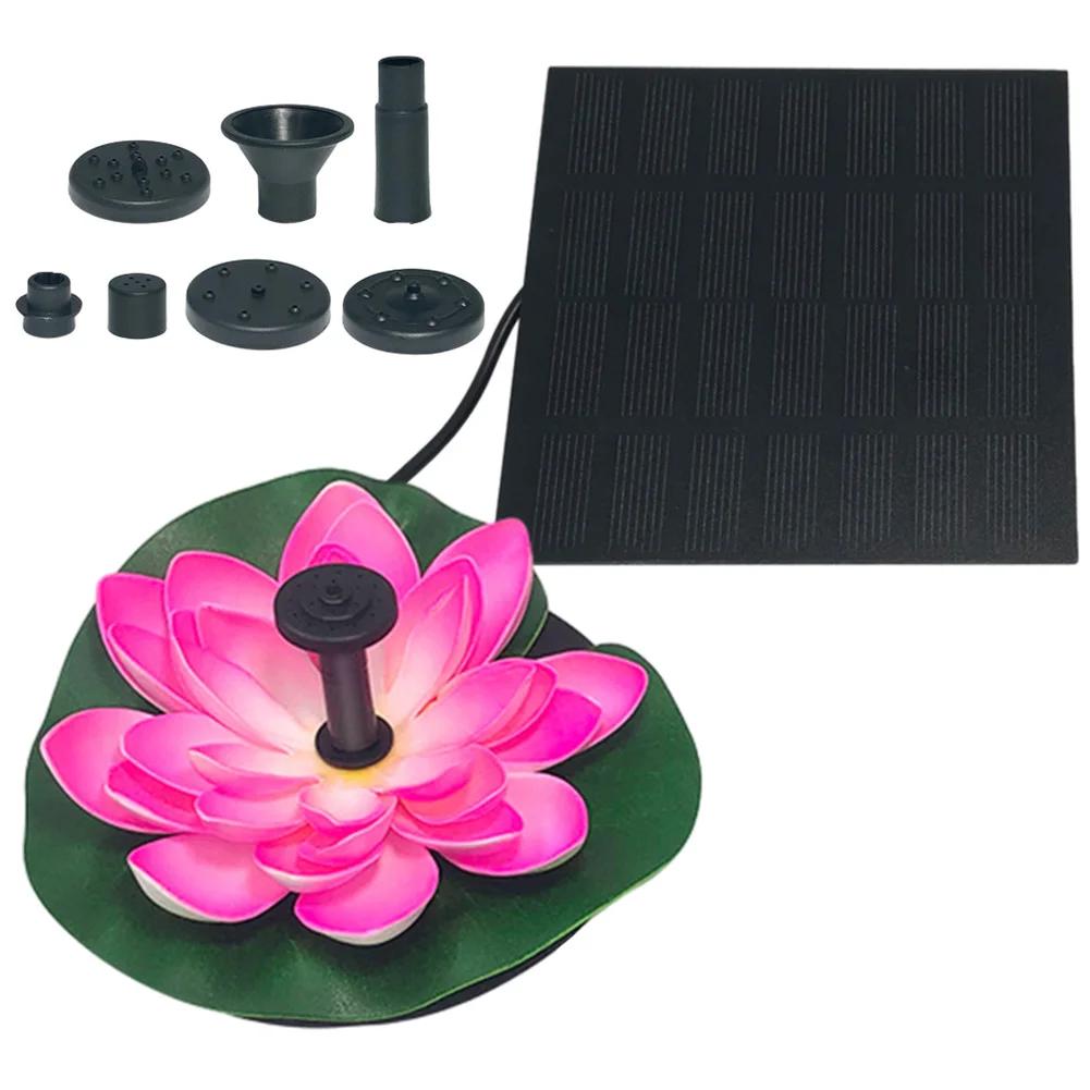 Lotus Shape Floating Garden Fountain Life Up To 20000 Hours Solar Powered Fountain Pump Water Lily Ornaments for Decore Garden