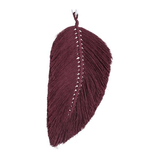 Exquisite Cotton Useful Wall Decor Boho Chic Woven Leaf Tassels Decor Wall Hanging Feather