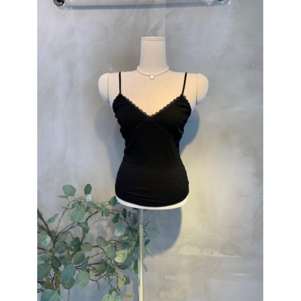C S In The Room Cheek laCe buStier adjuStable Knit Tank 3Color