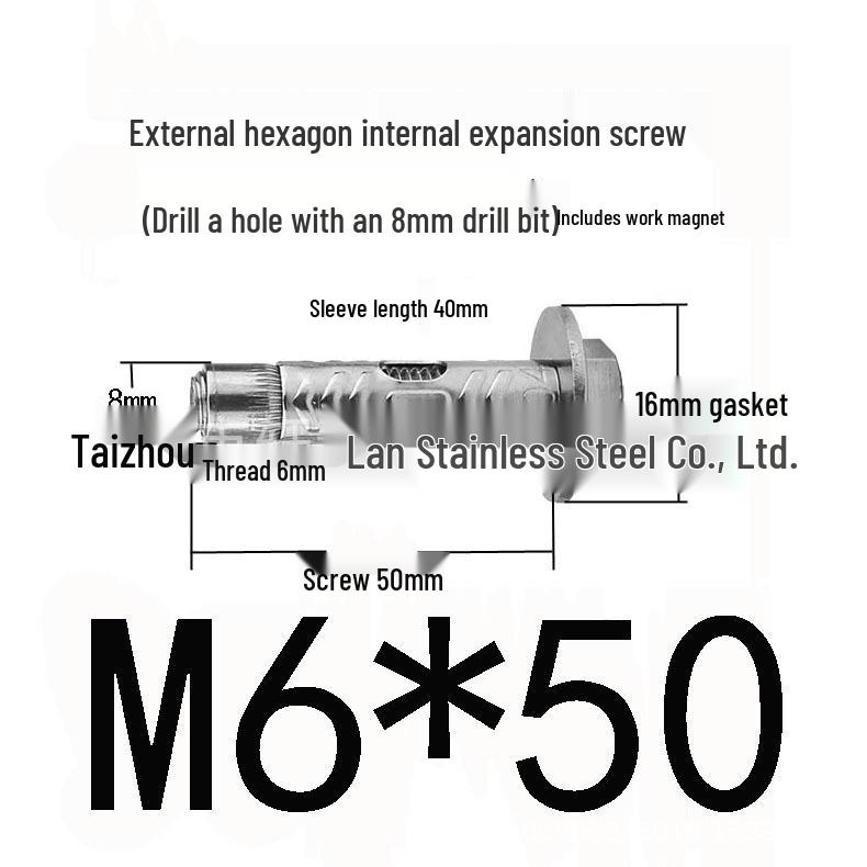 National Standard 304 Stainless Steel Hex Head Internal Expansion Bolt M6-M12
