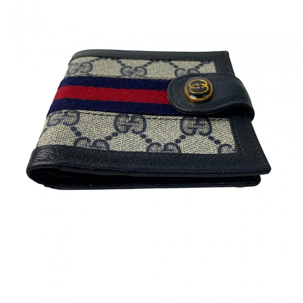 Used GUCCIBifold Wallet Navy leather/PVC Women