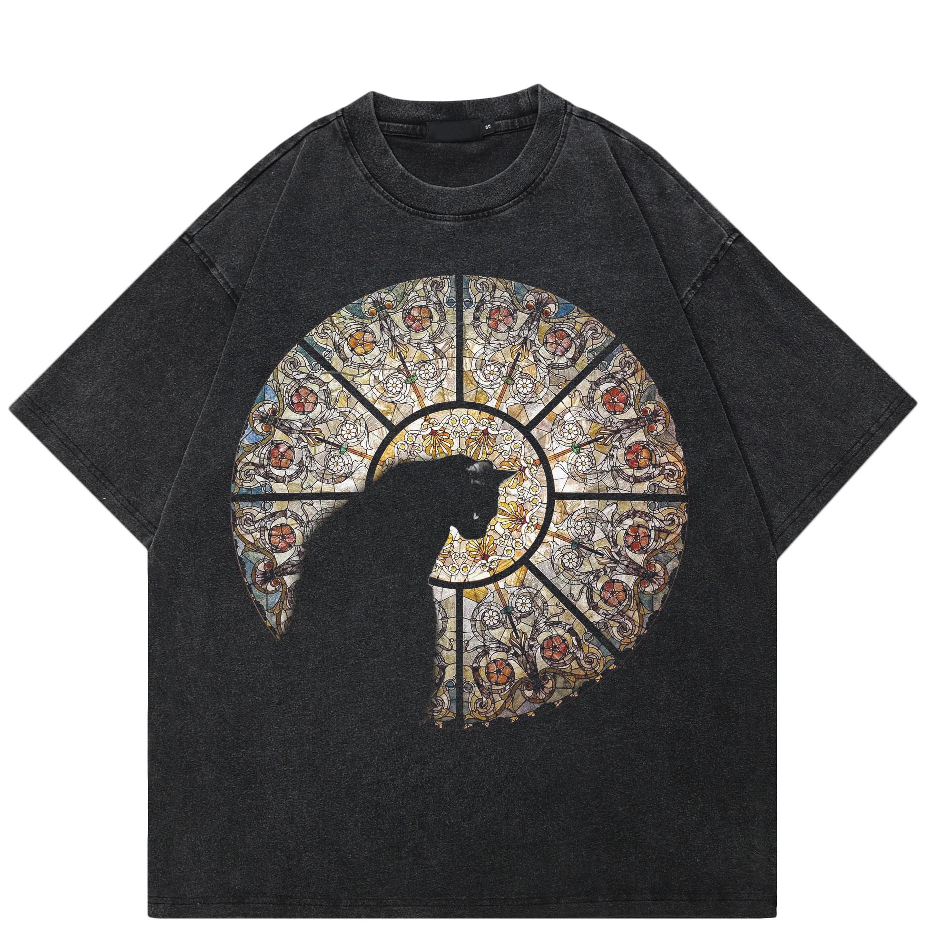 

Новинка 2025 года в уличной одежде, короткие топы в стиле панк Hond Gedrukt Zomer, винтажная футболка XXL чёрный