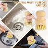 3/5Pcs Wooden Dish Brush Replaceable Long Handle Kitchen Cleaning Brush Set Natural Sisal Scrubbing Brush for Cleaning Pots Pan