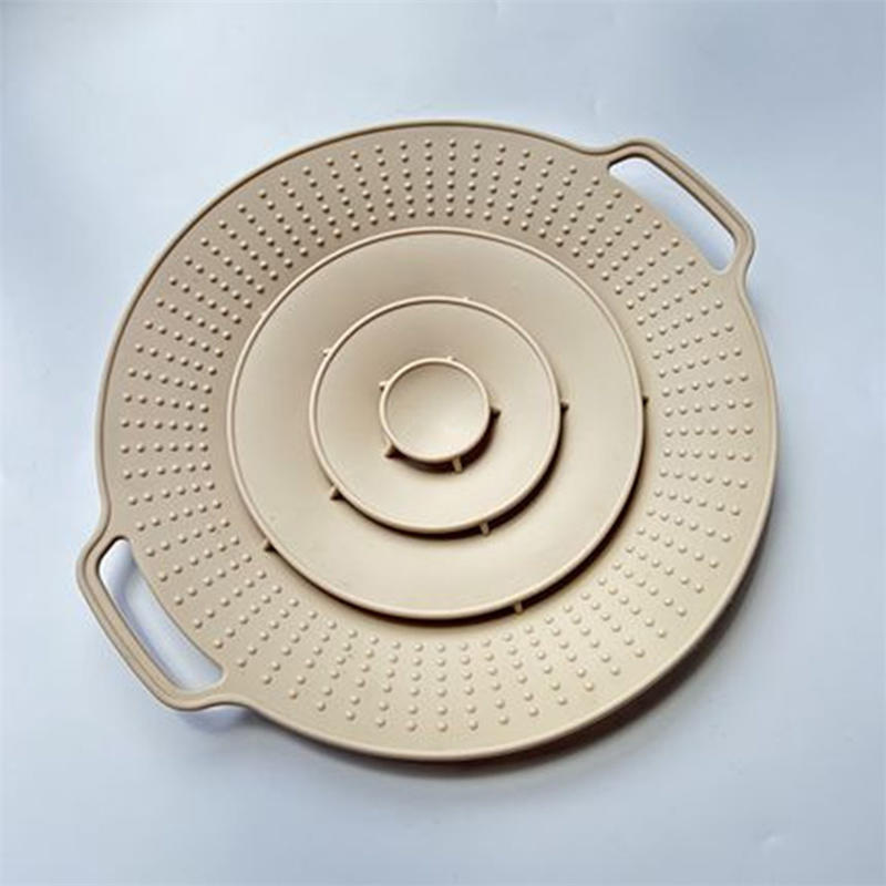 

30 СМ Жаростойкая силиконовая крышка Защита от проливания Крышка для кастрюли Сковороды Многоцелевые кухонные аксессуары Инструменты для приготовления пищи Безопасна для микроволновой печи бежевый