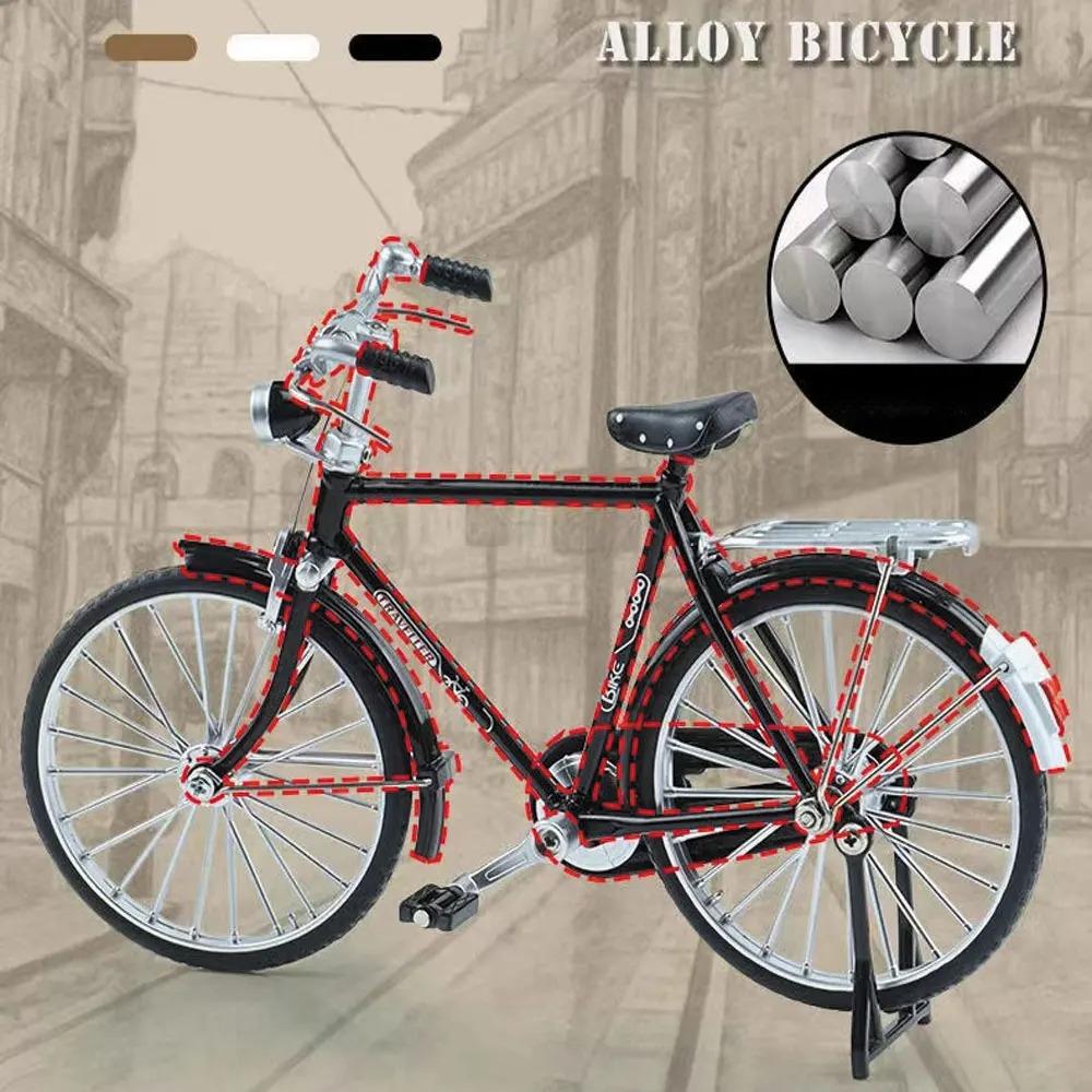 New 1/10 Miniature Alloy Model Bicycle Diecast Metal Bike Adult Simulation House Decor Fun Crafts Collection Ornaments Gifts