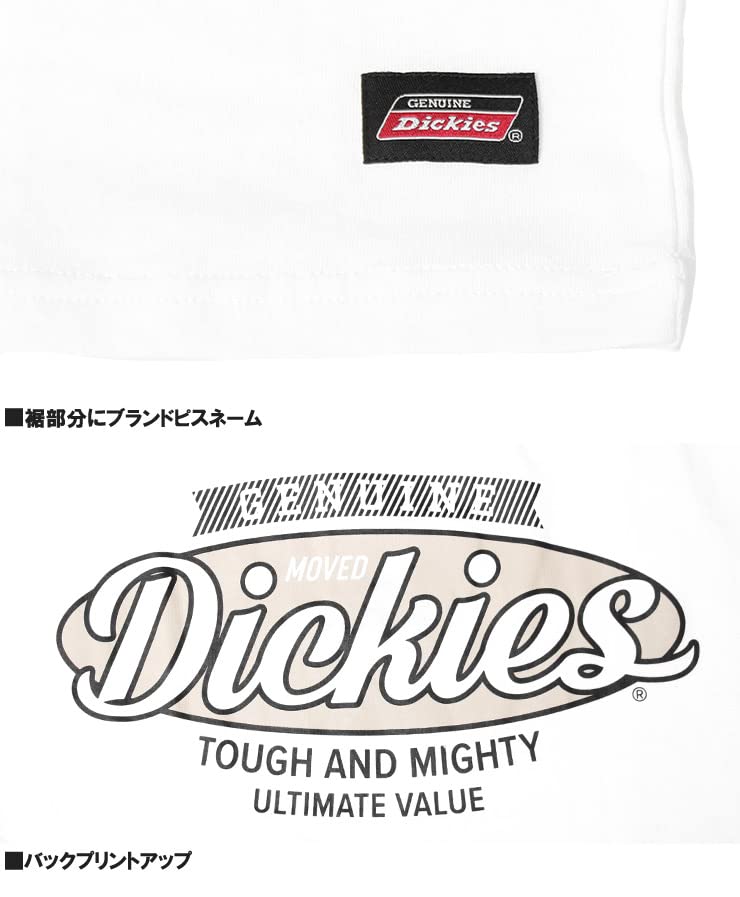 Genuine Dickies Men's Long Sleeve T-Shirt, Pocket, Logo Print, Crew Neck, Size 5L, White (09)