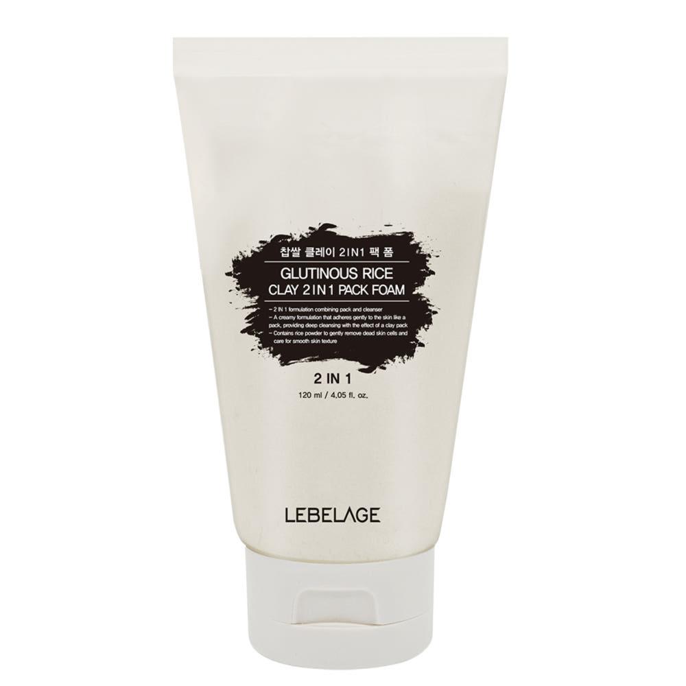 LEBELAGE Glutinous Rice Clay 2-In-1 Pack Foam Brightening Smooth Skin 120ml
