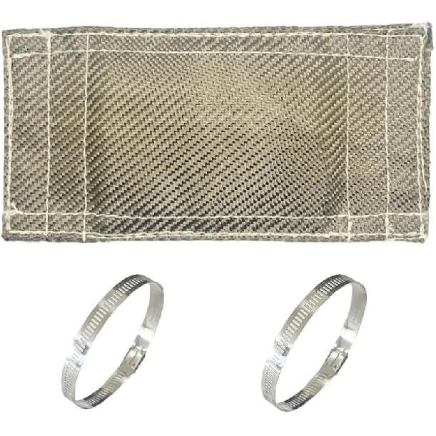 Titanium Pipe Heat Shield 6 X 12 Exhaust Heat Shield Motorcycle Heat Guard Cover Wrap With 3 PCS Stainless Steel Clamps 4 x 8