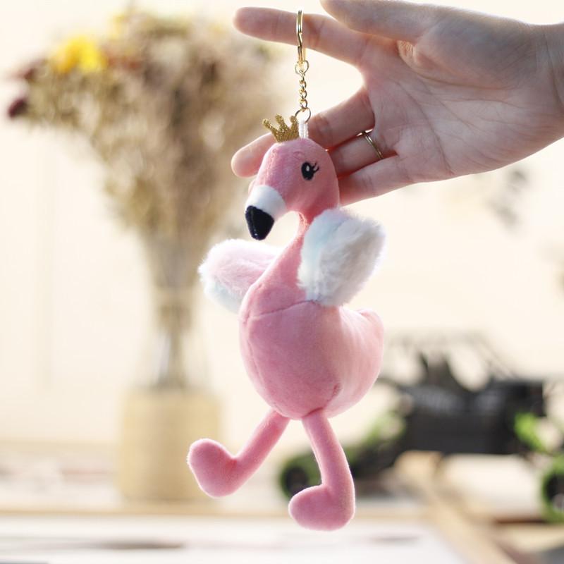 Cute Ins Flamingo Pendant Plush Toys Small Mini Doll Bag Hanging Ornament Keychain Doll
