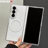 Transparent Magnetic for Magsafe Case for Samsung Galaxy Z Fold 7 6 5 4 Wireless Charge Acrylic Clear Hinge Phone Cover