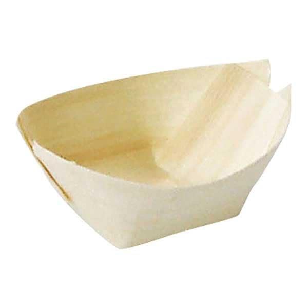 Yamako Wooden Container Dish Poplar 23583 Deep Type Boat-Shaped (100 pieces) Small,